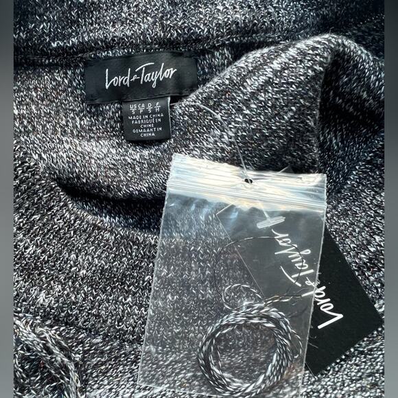 Lord and Taylor sweater heather gray fringe 3/4 sleeve small - Picture 4 of 7